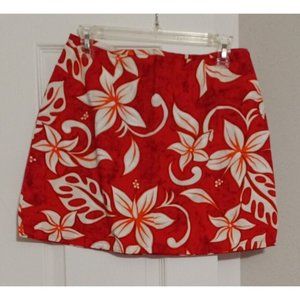 Women's G.A.S. CO. Vibrant Tropical Floral Print Skirt Zip Closure Large